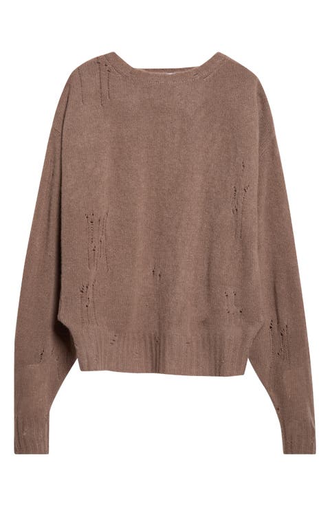 Oversize Distressed Cashmere Sweater