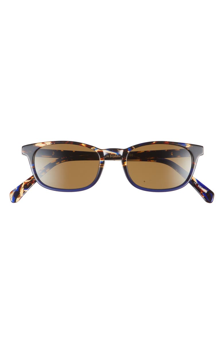 eyebobs On Board 47mm Polarized Rectangular Sunglasses, Main, color, Navy Tortoise