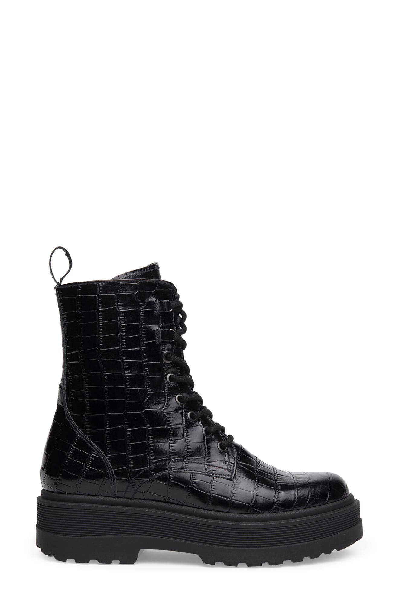 NeroGiardini Embossed Combat Boot, Alternate, color, 