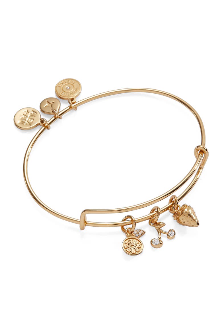 Summer Fruits Charm Bangle, Main, color, Gold