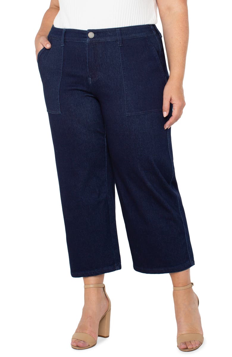 Liverpool Los Angeles Wide Leg Crop Jeans, Alternate, color, Indigo Rinse