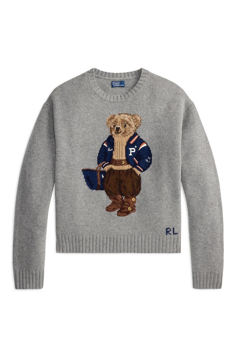 Polo Bear Wool Sweater, Alternate, color, OUTPOST GRAY HTHR