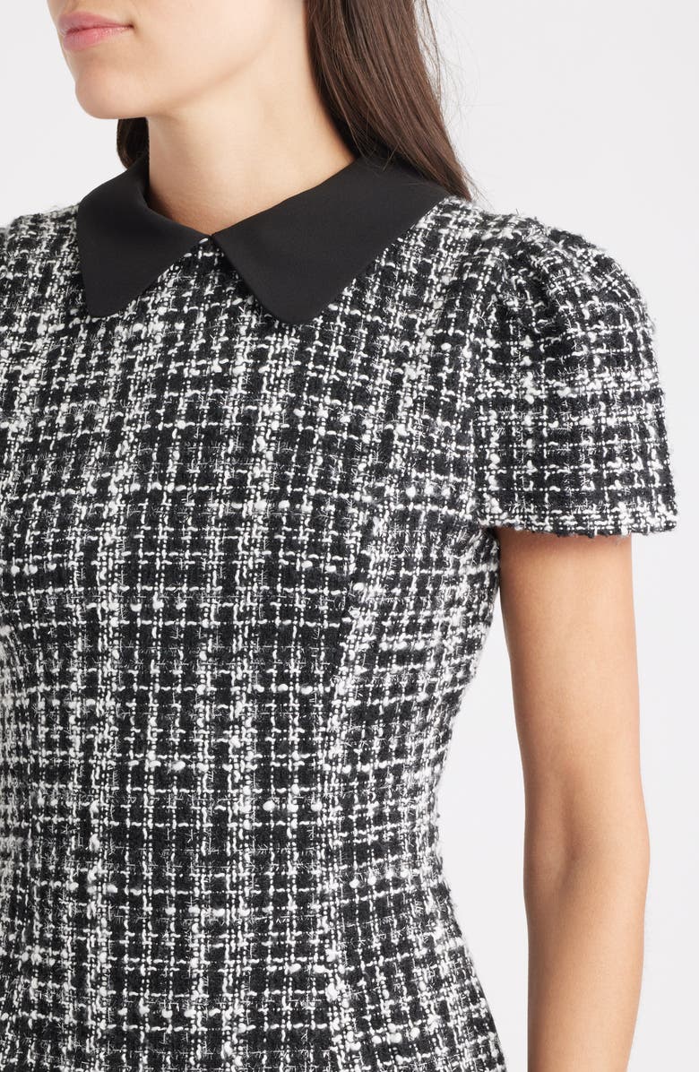 Cap Sleeve Bouclé Tweed Sheath Dress