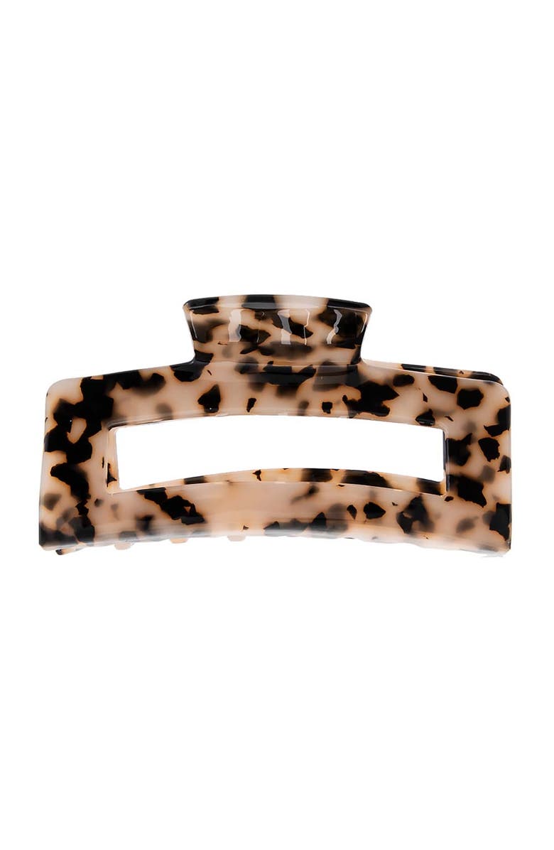 BY ADINA EDEN Jumbo Open Rectangle Hair Claw Clip, Main, color, Light Tortoise