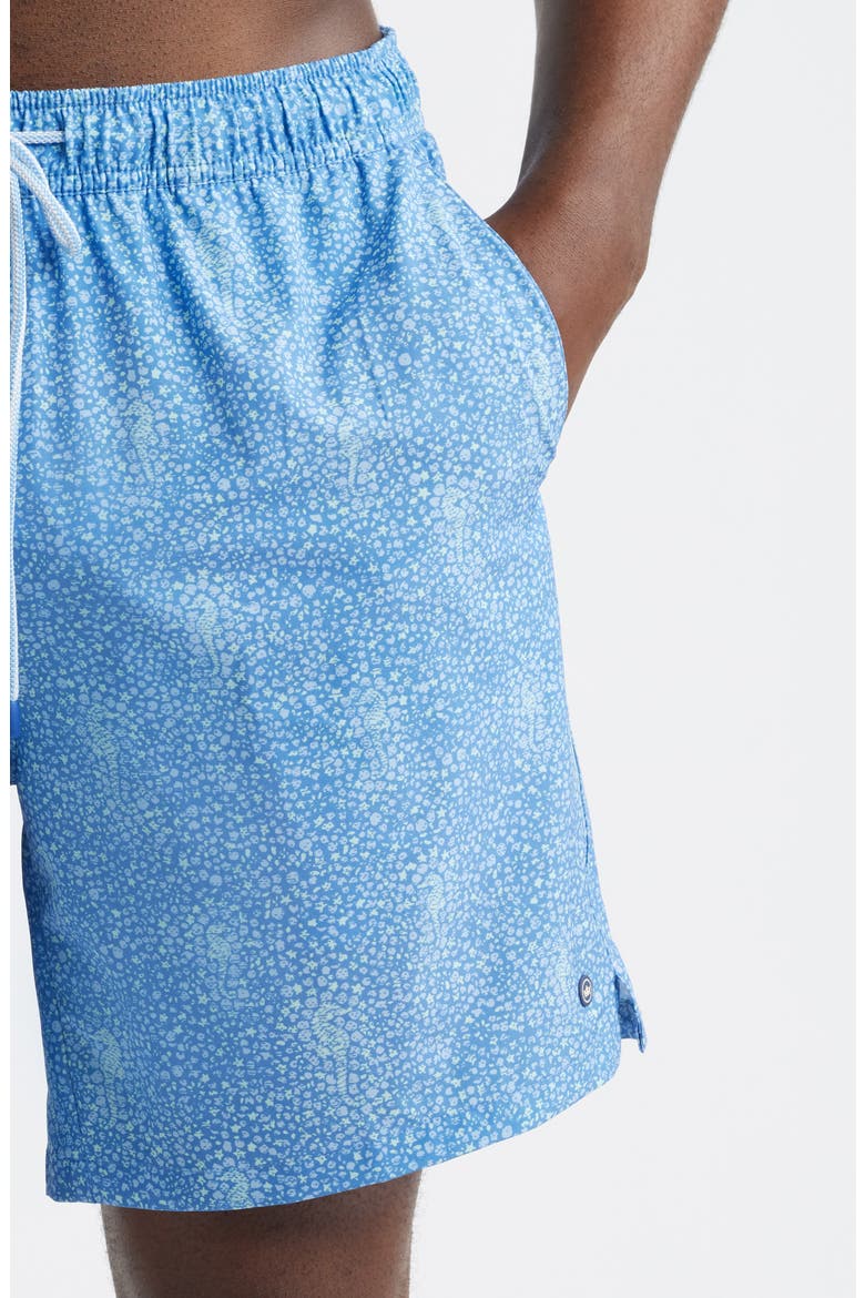 Sea Glass Seahorses Swim Trunks, Alternate, color, DUSK BLUE