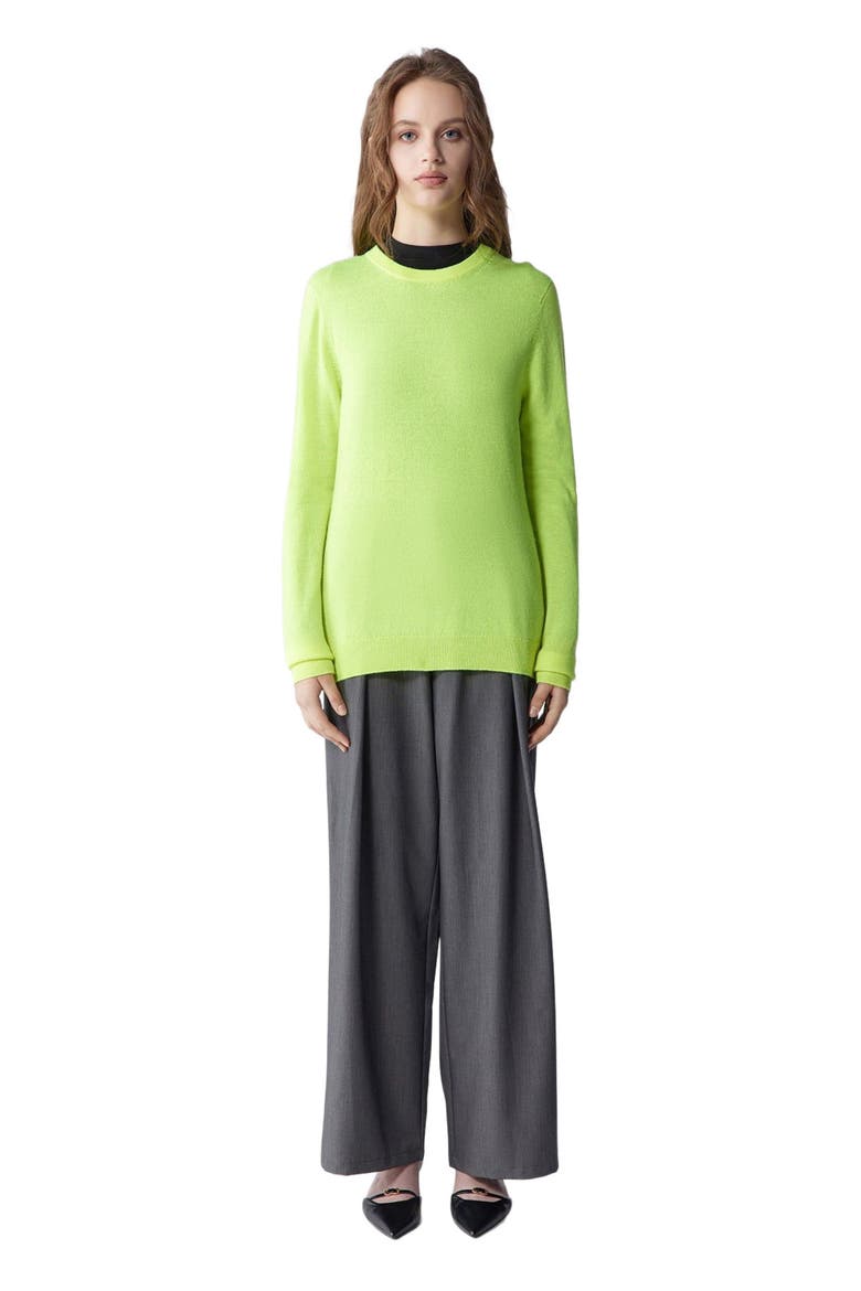 Essential Cashmere Crewneck Sweater, Main, color, sunny lime