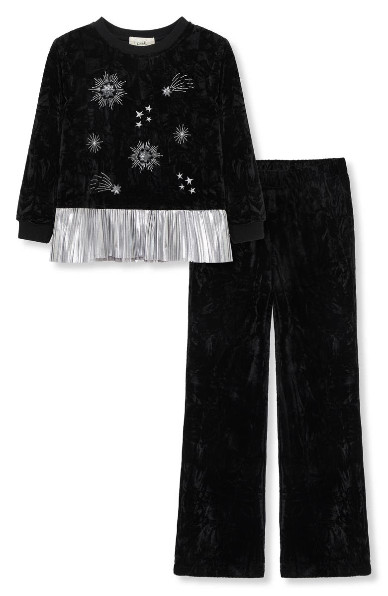 Embroidered top with flared pants main image 0