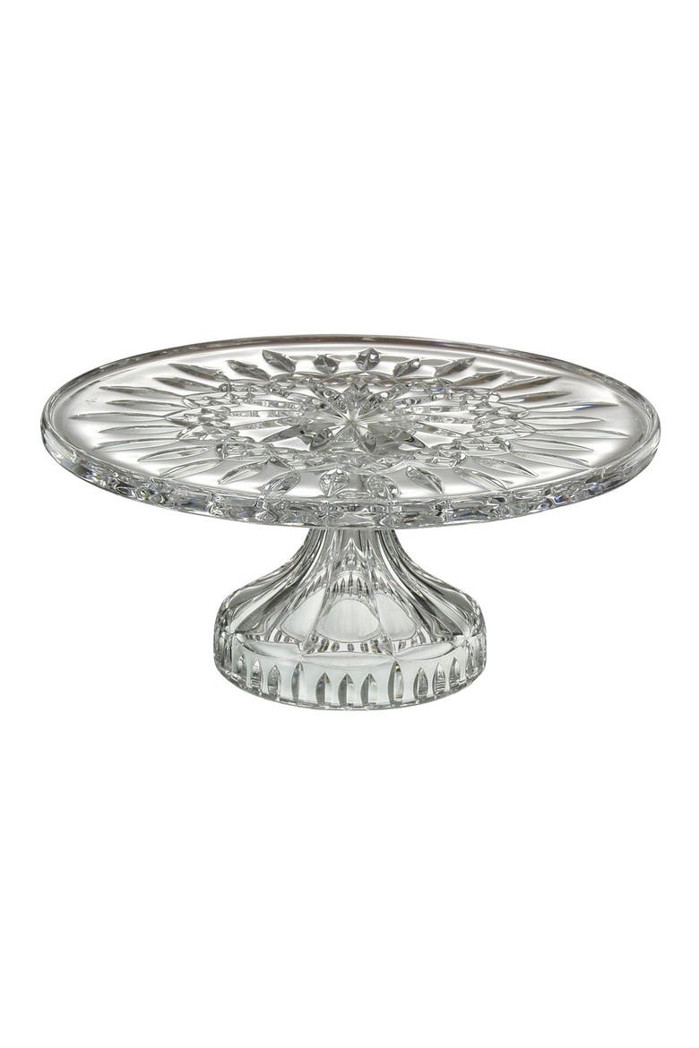 'Lismore' Lead Crystal Cake Stand, Main, color, CLEAR