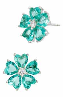 SAVVY CIE JEWELS CZ Flower Stud Earrings