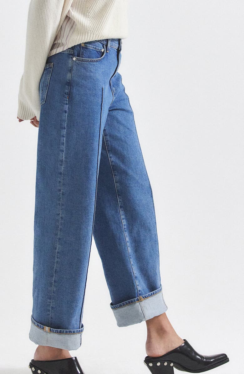 Derek Lam 10 Crosby Delano Cuff Jeans, Alternate, color, Azure