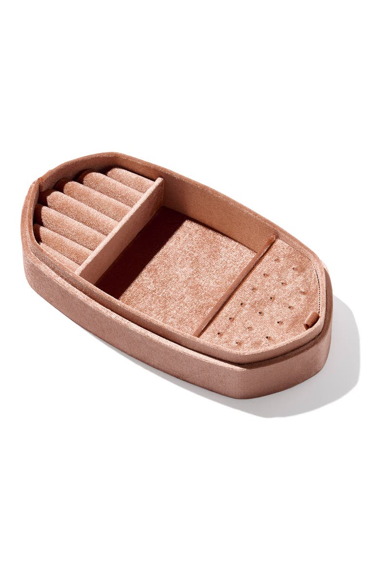 Danielle Velvet Medium Jewelry Case, Alternate, color, TERRACOTTA