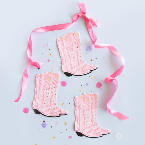 Daydream Society Pony Tales Pink Boot Napkin Large Napkins In Assorted Pre-pack