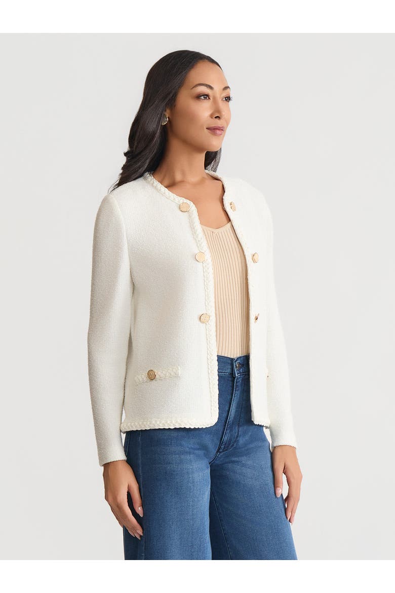 Relaxed Lightweight Soft Tweed Knit Jacket, Alternate, color, New Ivory