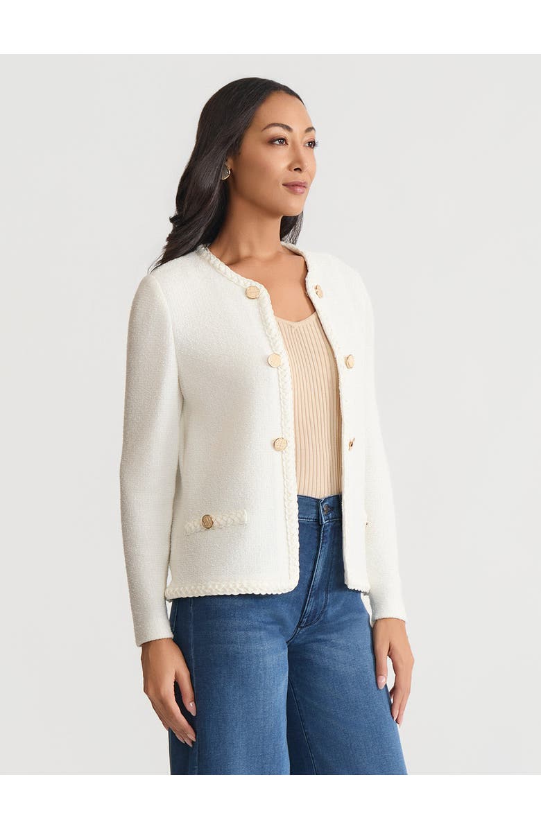 Misook Relaxed Lightweight Soft Tweed Knit Jacket, Alternate, color, New Ivory