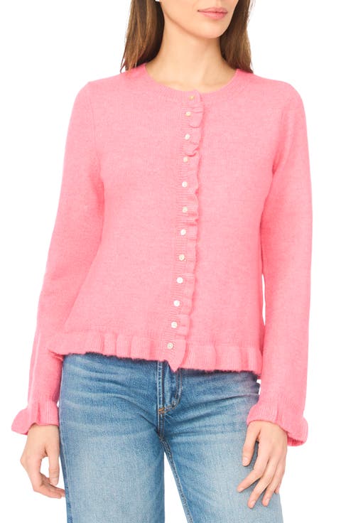 Ruffle Trim Cardigan