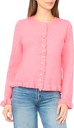 CeCe Ruffle Trim Cardigan