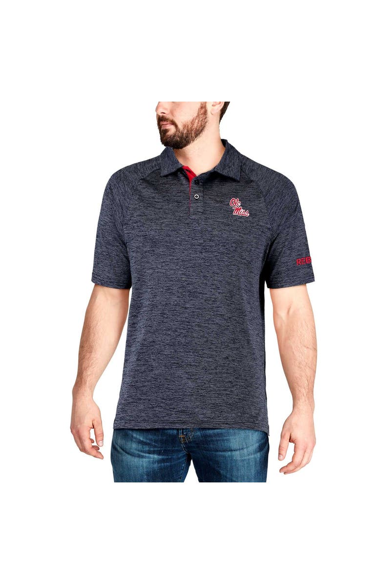 COLOSSEUM Men's Colosseum Navy Ole Miss Rebels Down Swing Polo, Alternate, color, Heather Navy