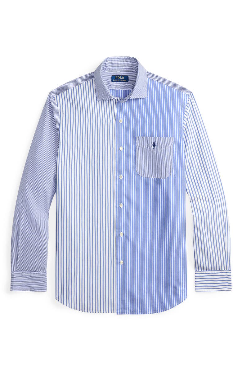 Polo Ralph Lauren Classic Fit Fun Stripe Cotton Broadcloth Button-Up Shirt, Alternate, color, Blue Funshirt