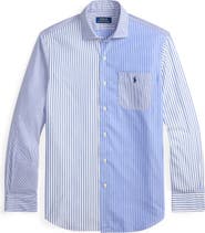 Polo Ralph Lauren Classic Fit Fun Stripe Cotton Broadcloth Button-Up Shirt