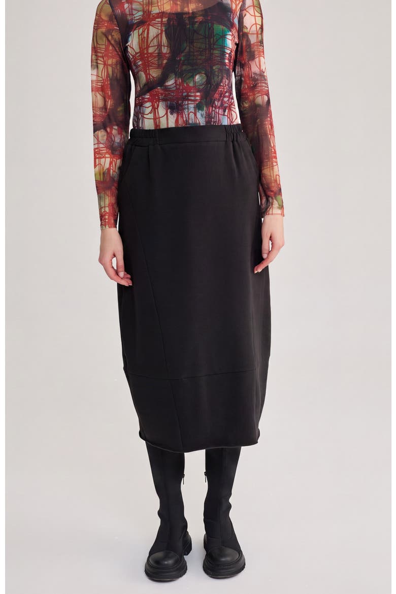 Marta Fleece Cocoon Skirt, Main, color, Black