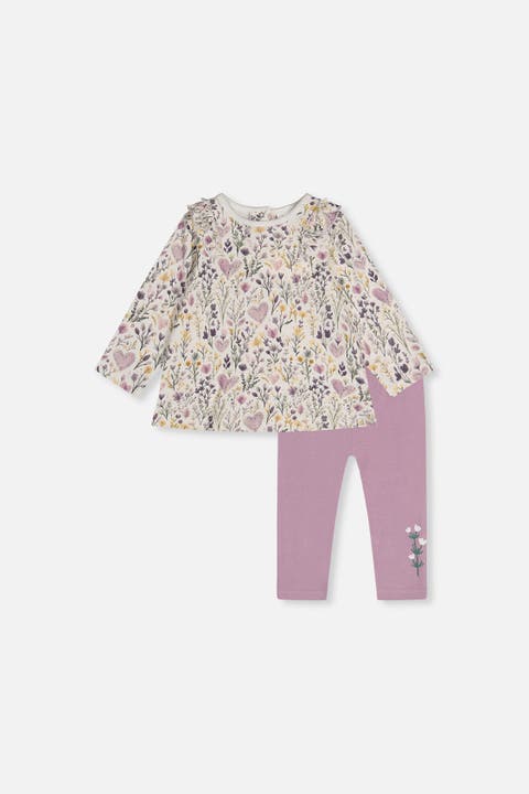 Organic Cotton Heart Ruffle Pants and Top Set