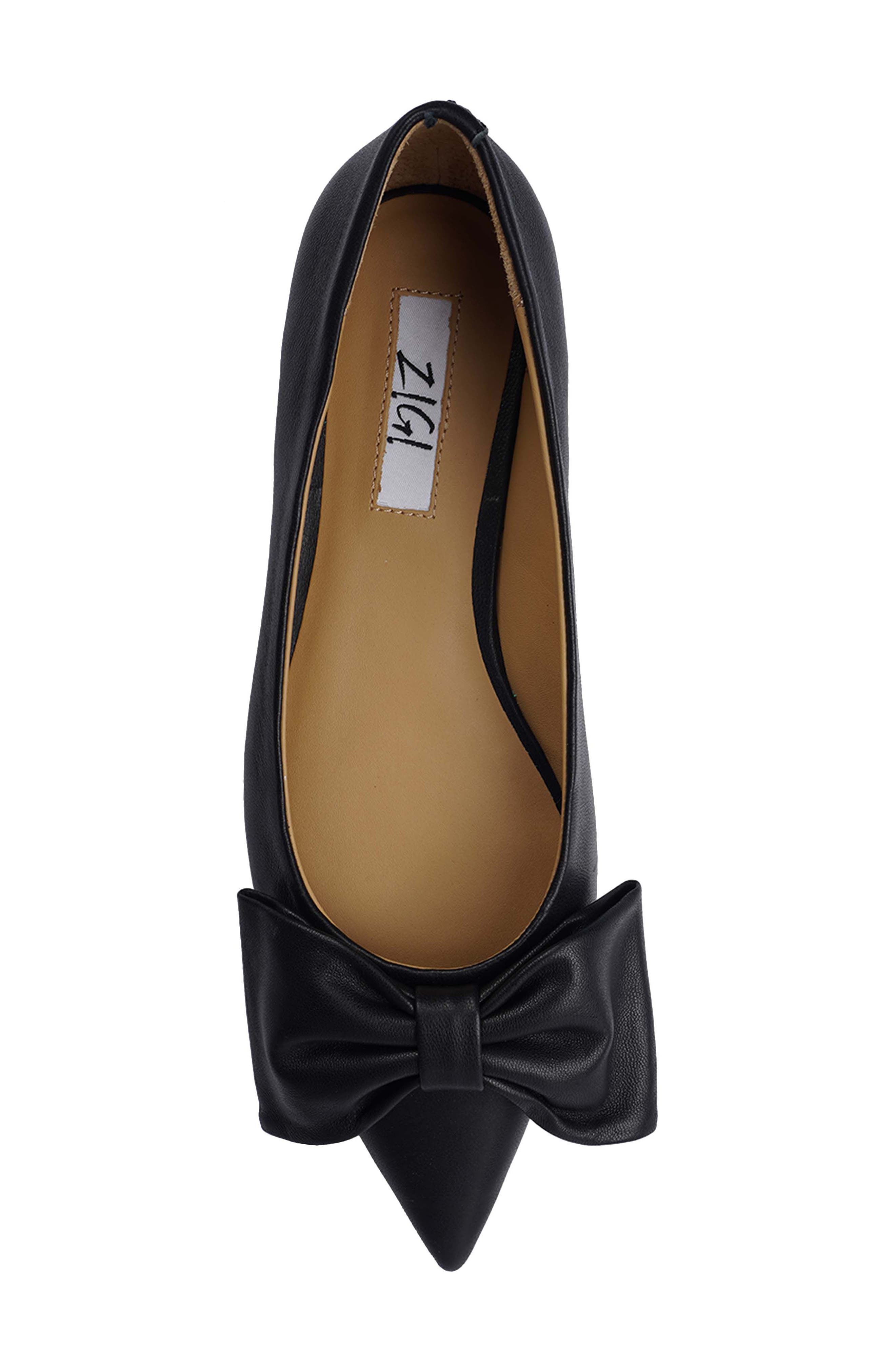ZIGI Manelik Pointed Toe Flat, Alternate, color, Black