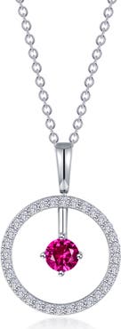 Lafonn Simulated Diamond Lab-Created Birthstone Reversible Pendant Necklace