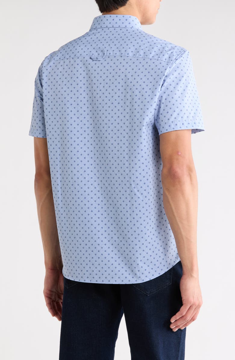 Brooklyn Brigade Polka Dot Short Sleeve Button-Up Shirt, Alternate, color, Light Blue Grey