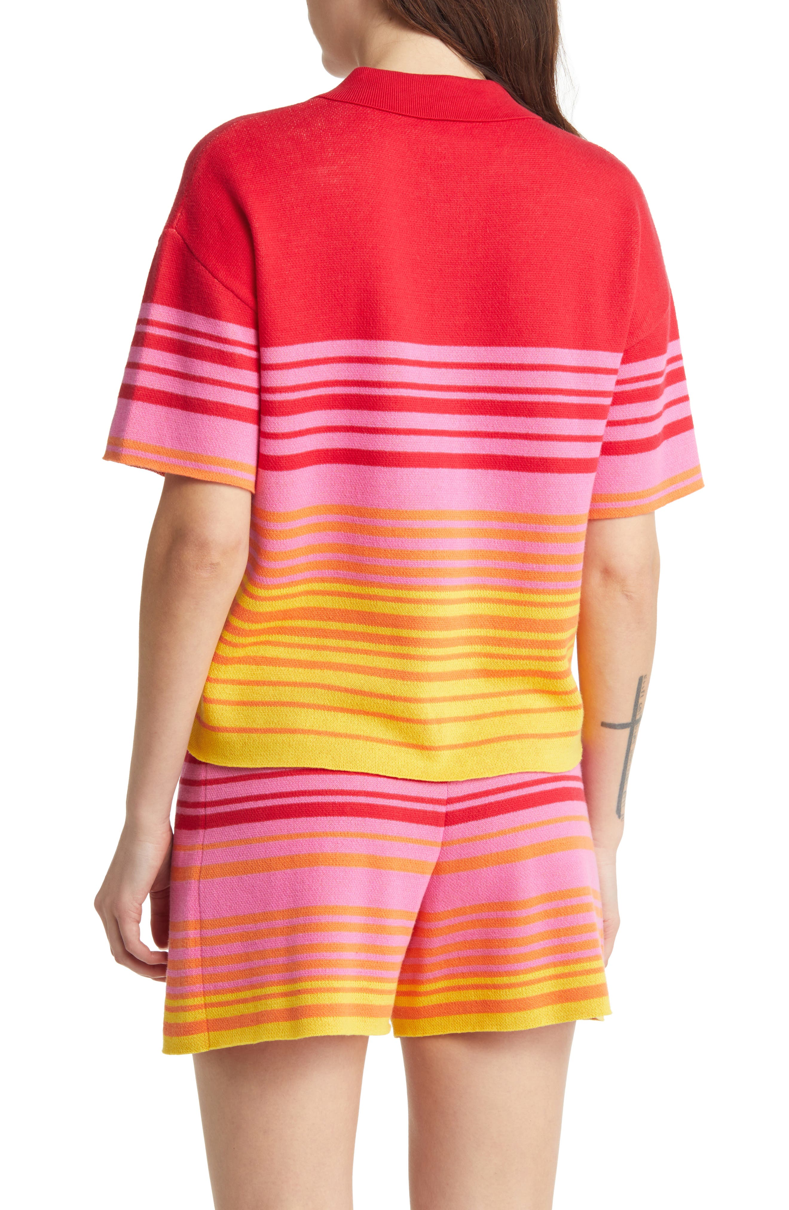 Sunset Stripe Polo Sweater - image 2