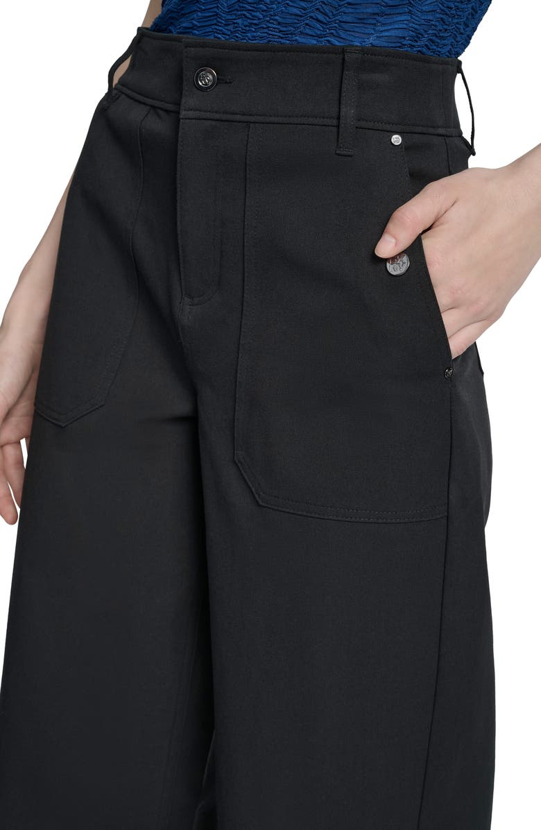 DKNY Button Pocket Crop Wide Leg Pants, Alternate, color, 