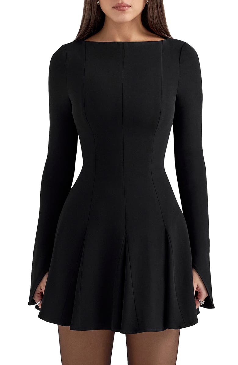 HOUSE OF CB Francesca Long Sleeve Minidress, Alternate, color, Black