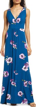 Loveappella Floral Empire Waist Maxi Dress
