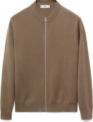 MANGO Crewneck Zip Cardigan