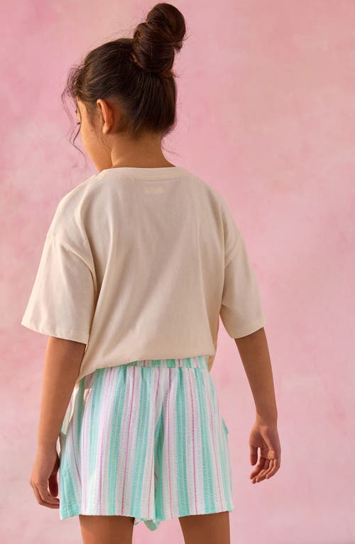 Next Kids' Stripe Cotton Pull-on Shorts In Blue