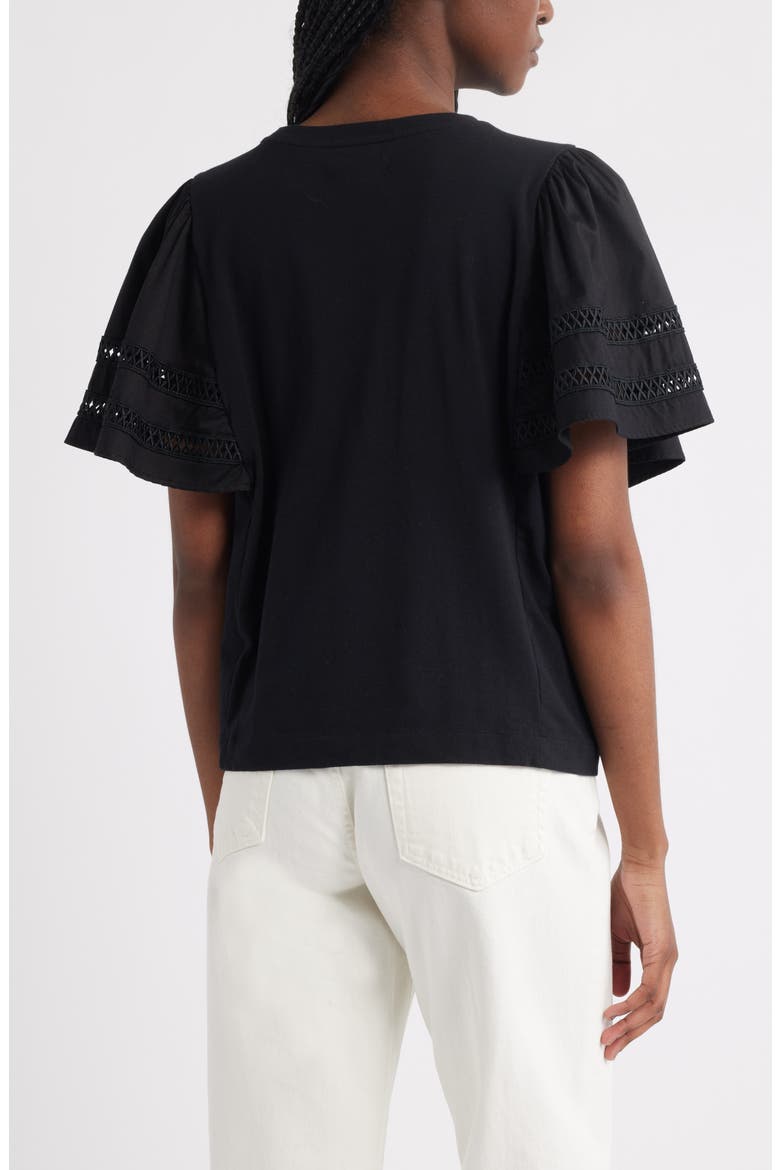 Mixed Media Top, Alternate, color, BLACK