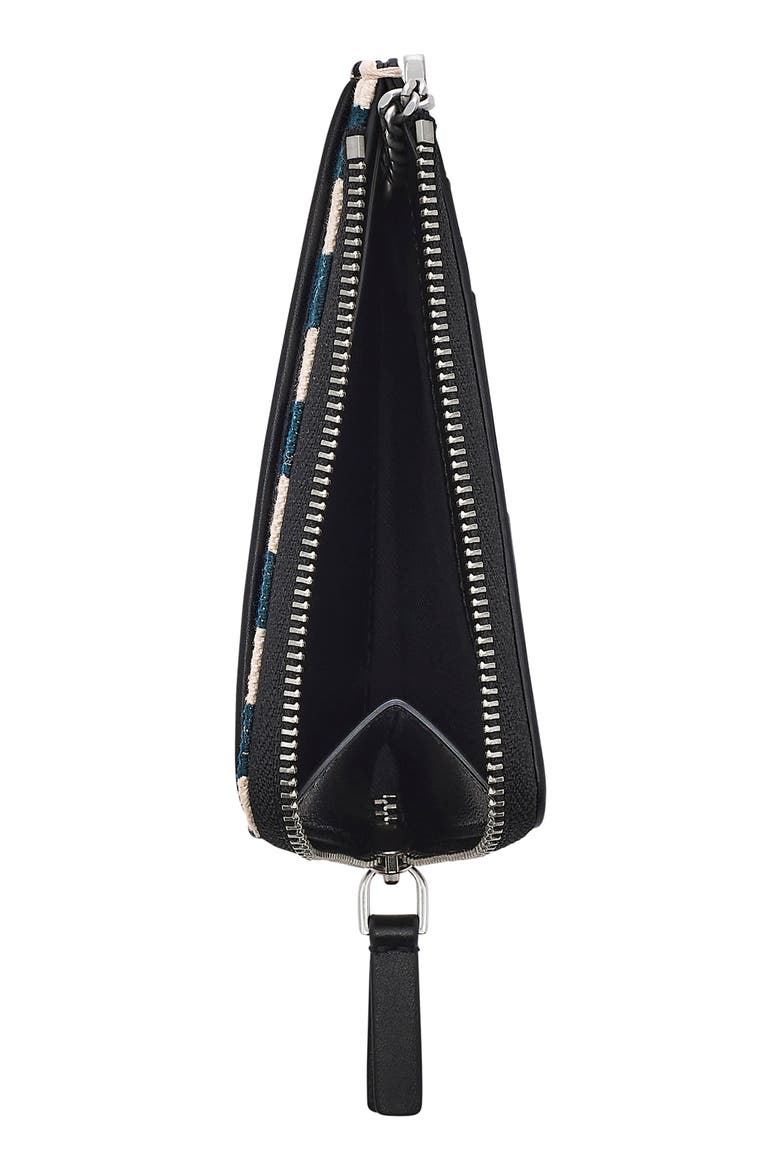 The Top Zip Multi Stripe Wallet, Alternate, color, BLUE SEA MULTI