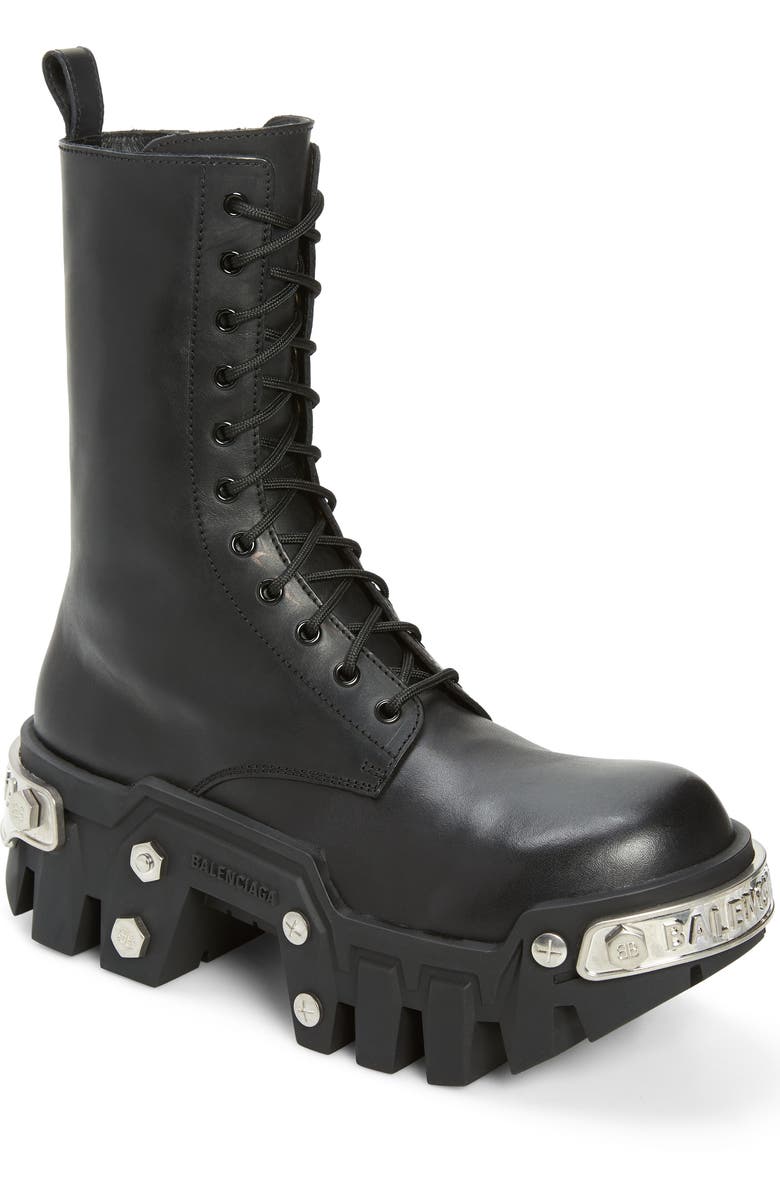 Balenciaga Bulldozer Lace-Up Boot, Main, color,