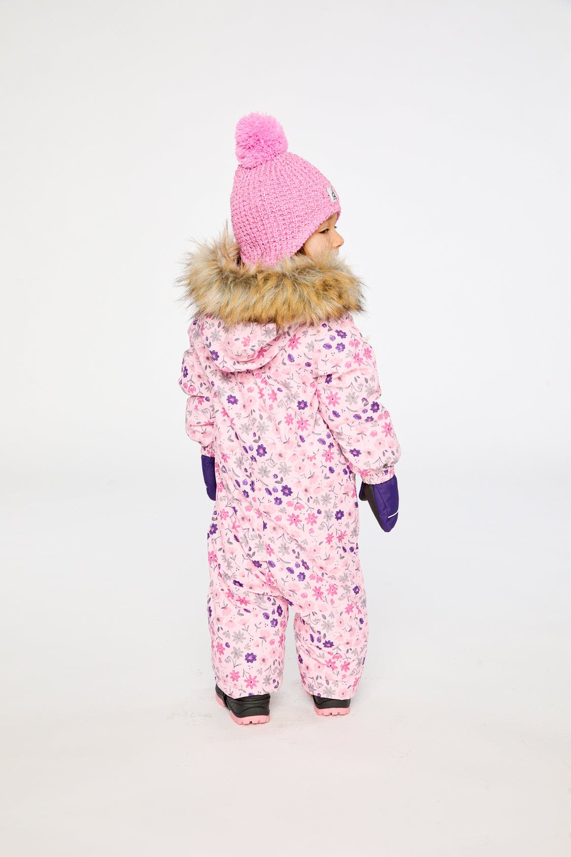 Deux par Deux Play Mini Flower Faux Fur Hood Car Seat One Piece ...