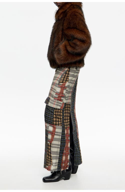 Bimba Y Lola Patchwork Straight Midi Skirt In Multi