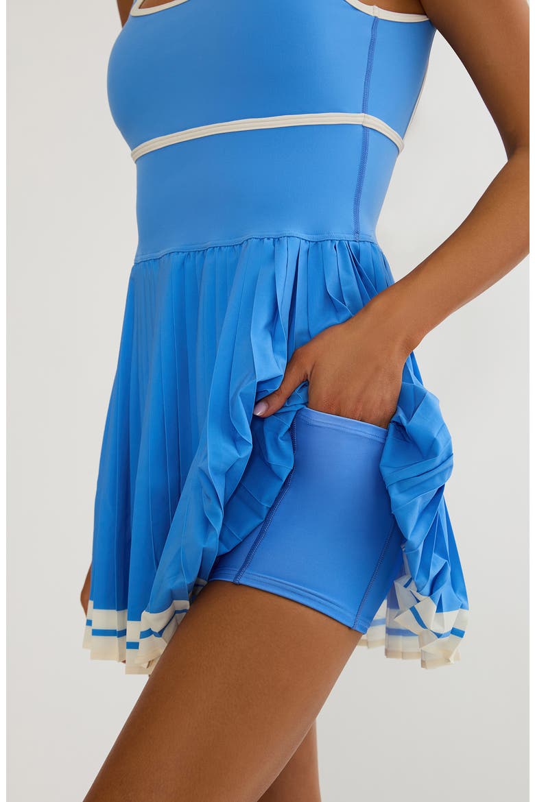 Antonia Pleated Tennis Dress, Alternate, color, OPAL SKY