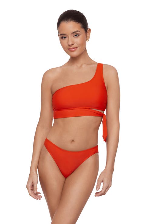 Tie Side One Shoulder Bikini Set