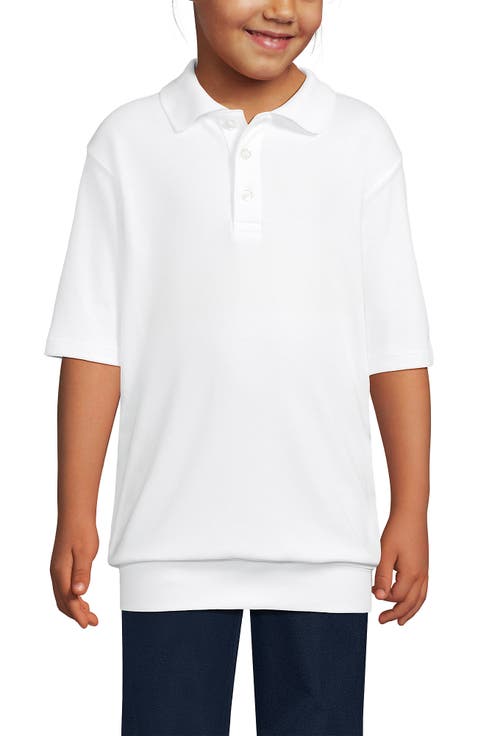 School Uniform Big Kids Short Sleeve Banded Bottom Polo Shirt
