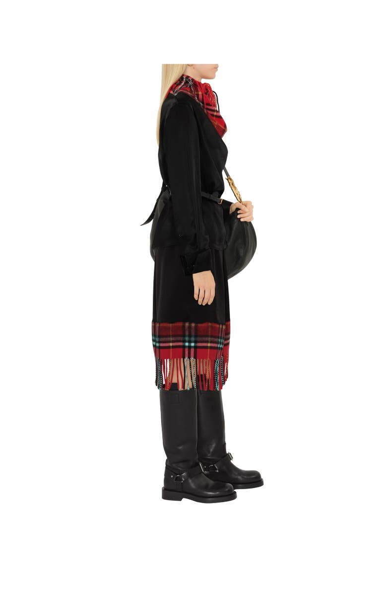 Burberry Satin and Check Scarf Top, Alternate, color, 