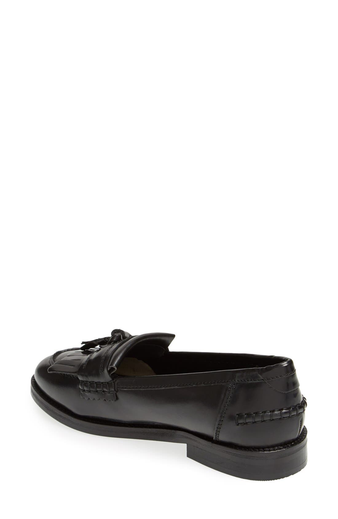 'Kourtney' Tassel Loafer, Alternate, color, BLACK