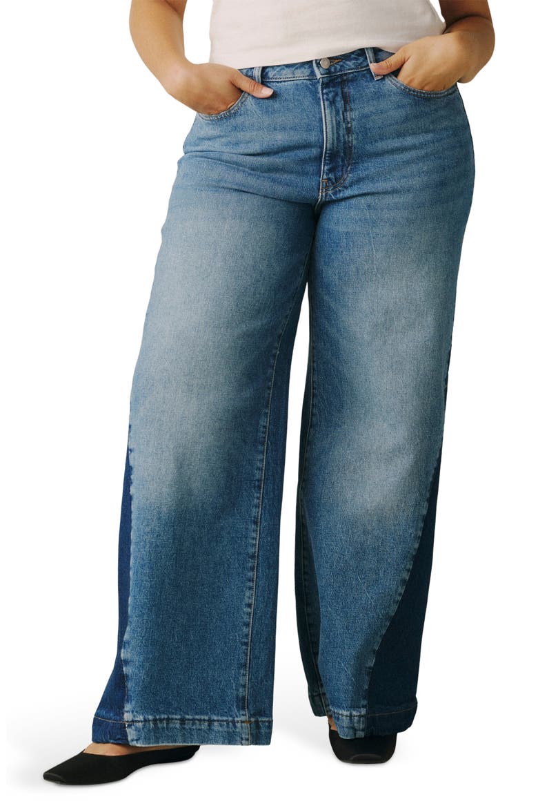 Nce High Waist Wide Leg Jeans, Main, color, SPLIT RINSE