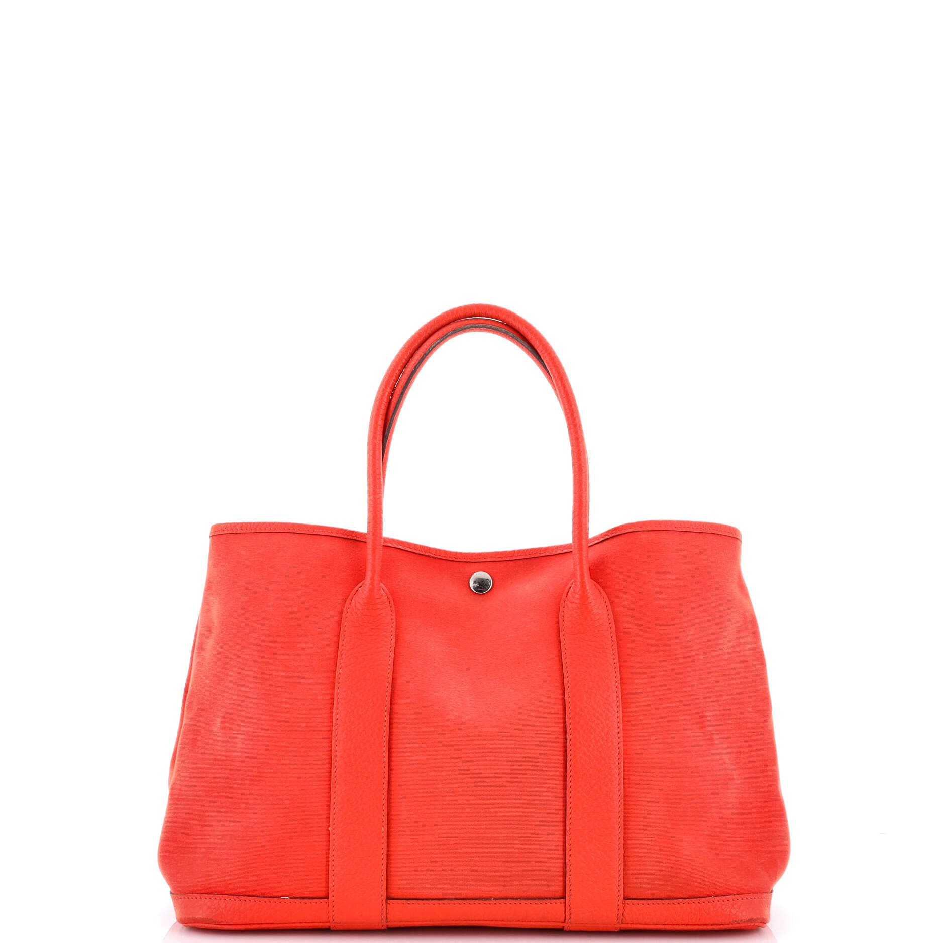 Pre-Owned Hermes Garden Party Tote Toile and Leather 36, Alternate, color, Orange Poppy