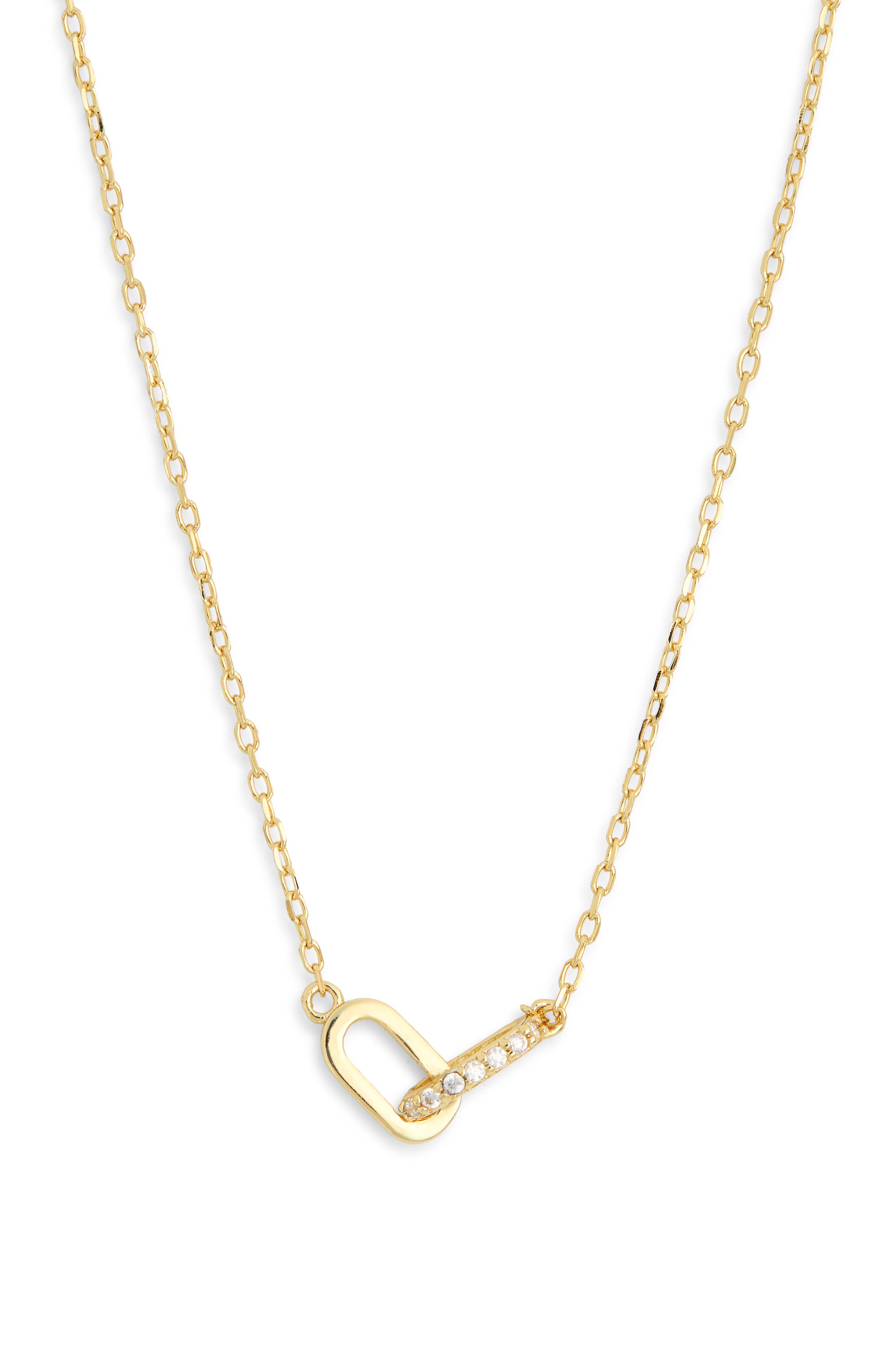 Argento Vivo Sterling Silver Pavé Cubic Zirconia Interlock Pendant Necklace