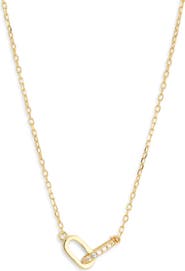 Argento Vivo Sterling Silver Pavé Cubic Zirconia Interlock Pendant Necklace