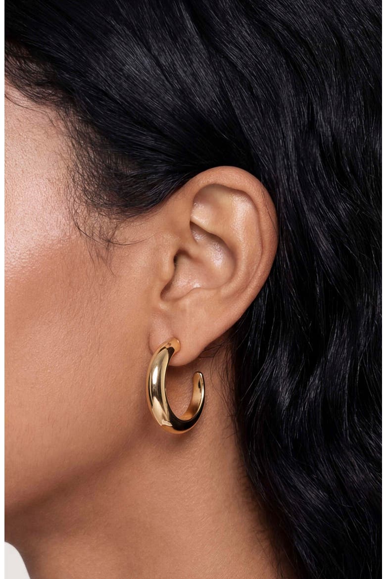 Set of 3 Hoop Earrings, Alternate, color, GOLD