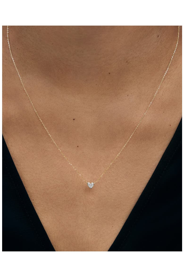 Mini Heart Lab-Grown Diamond Necklace, Alternate, color, 14KT SOLID GOLD / LAB DIAMOND